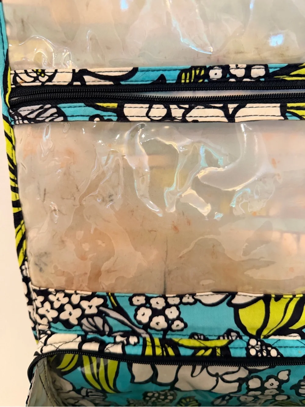 Vera Bradley Teal Floral Quilted Hanging Jewelry Organizer
